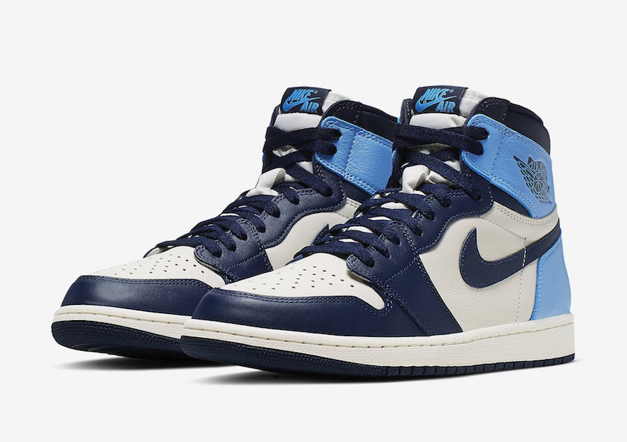 Air Jordan 1 Retro High OG Obsidian University Blue Sail Shoes