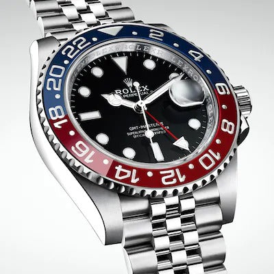 ROLEX GMT-Master II Stainless Steel Black Dial Blue Bezel Oyster silver Metal Men's Watch for Man RLX-GMT-5304