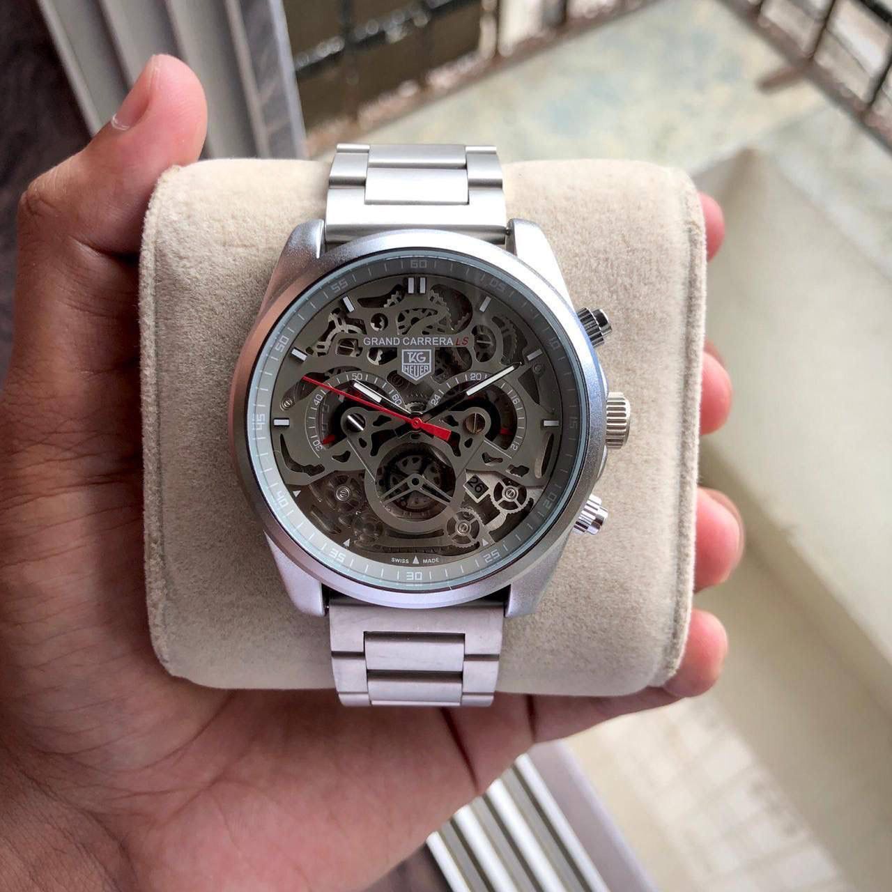 TG Cr7 Diagno Grey Chronograph Multi Dial Metal Men's Watch For Man Tag-Open-Steel