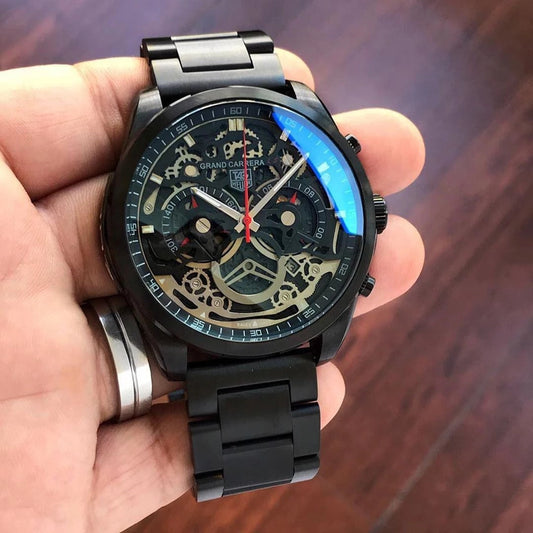 Tag Heuer Diagno Black Chronograph Multi Dial stainless Steel Mens TAG-Heuer BB-01 Watch for Man