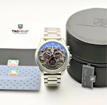 TG Cr7 Diagno Grey Chronograph Multi Dial Metal Men's Watch For Man Tag-Open-Steel
