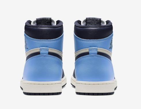 Air Jordan 1 Retro High OG Obsidian University Blue Sail Shoes