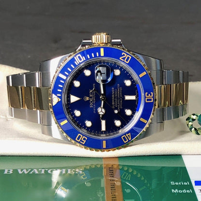 Submariner Quartz Blue Color Dial Metal Men's Watch Dual Tone BLUE-SG-QTZ
