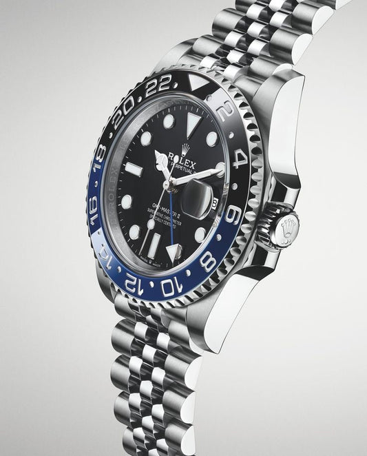 Rolex GMT-Master II Oyster Perpetual Bidirectional Rotatable Bezel Dual-Color Blue & Black Dial and a Jubilee bracelet Men's Watch RLX-GMT-5305