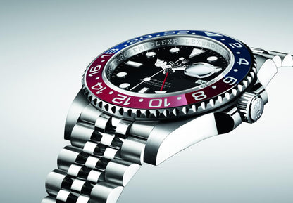 ROLEX GMT-Master II Stainless Steel Black Dial Blue Bezel Oyster silver Metal Men's Watch for Man RLX-GMT-5304