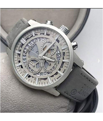 MB Grey Chronograph Leather Men's M1122 For Formal & Casual Use