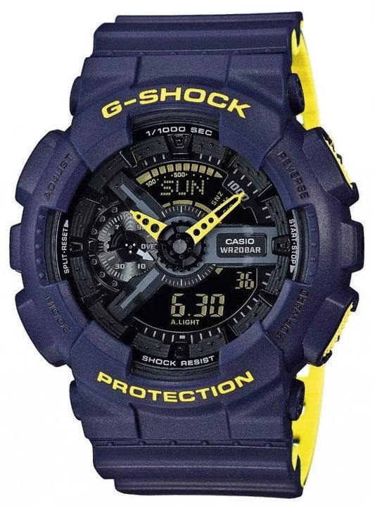 Casio G-Shock Analog Digital Black & Green Belt Men's Watch For Man GA-110LN-8A Multi Color Dial Day And Date Gift Watch