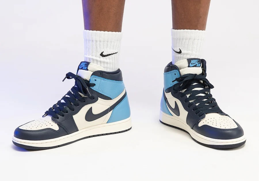 Air Jordan 1 Retro High OG Obsidian University Blue Sail Shoes