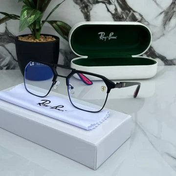 Rayban Stylish Clear Glass/Black Frame Men's And Women's Polarised Sunglass Heavy Quality RB-5492