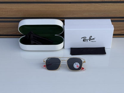 Rayban Stylish Black Glass/Transparent Frame Men's And Women's Polarised Sunglass Heavy Quality RB-5491