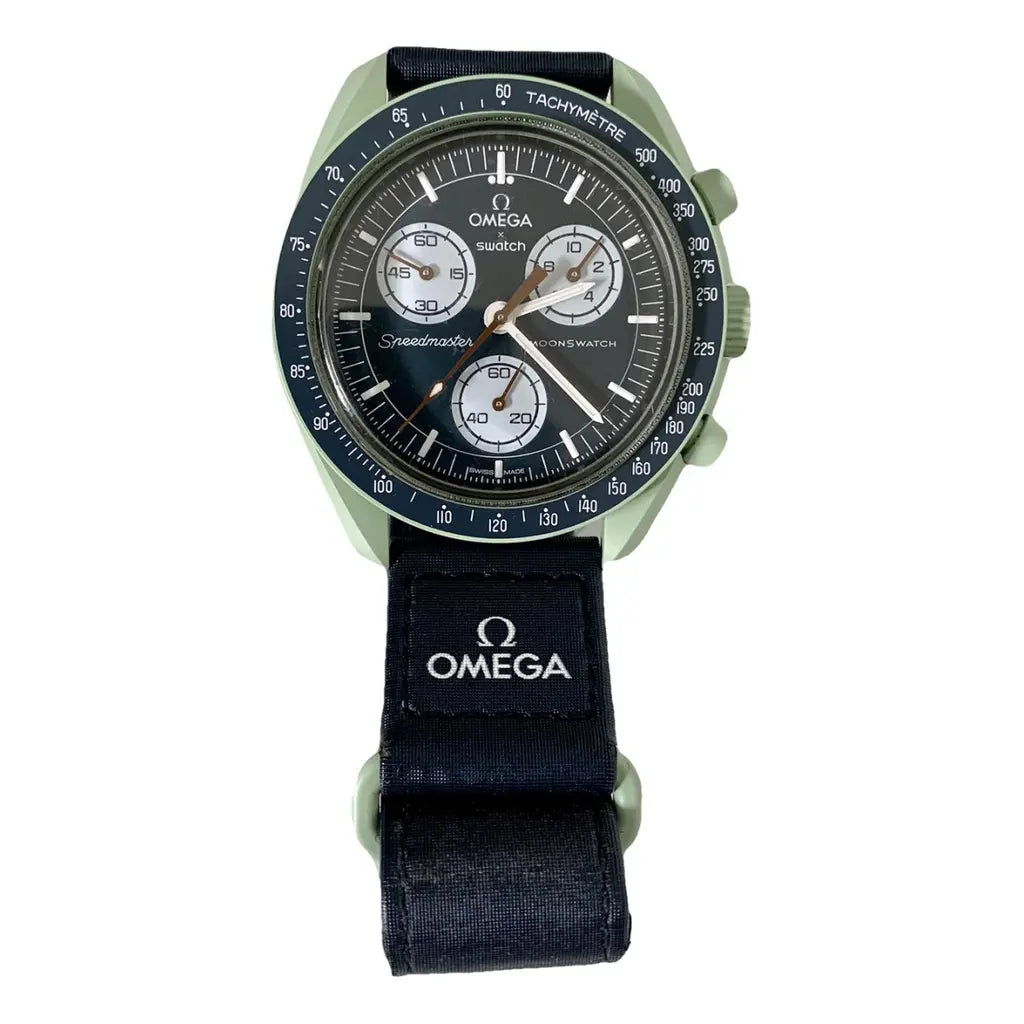Swatch x Omega Black Dial with Green Case/Black Strap Bioceramic Moonswatch Mission to Mercury OG-1032