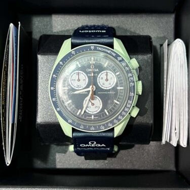 Swatch x Omega Black Dial with Green Case/Black Strap Bioceramic Moonswatch Mission to Mercury OG-1032