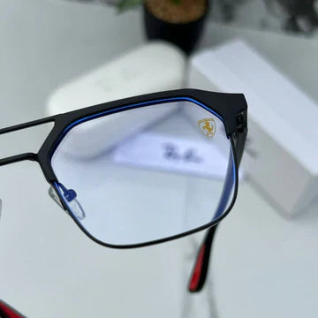 Rayban Stylish Clear Glass/Black Frame Men's And Women's Polarised Sunglass Heavy Quality RB-5492