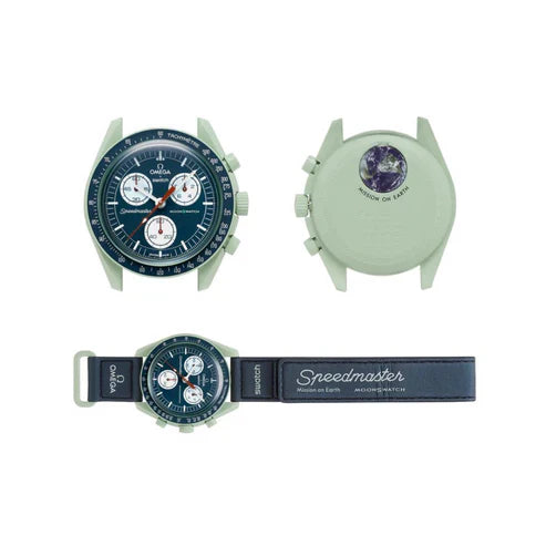 Swatch x Omega Black Dial with Green Case/Black Strap Bioceramic Moonswatch Mission to Mercury OG-1032