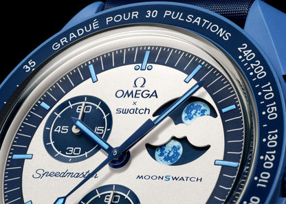Swatch x Omega Blue & White Dial with Blue Case/Blue Strap Bioceramic Moonswatch Mission to Mercury OG-1033