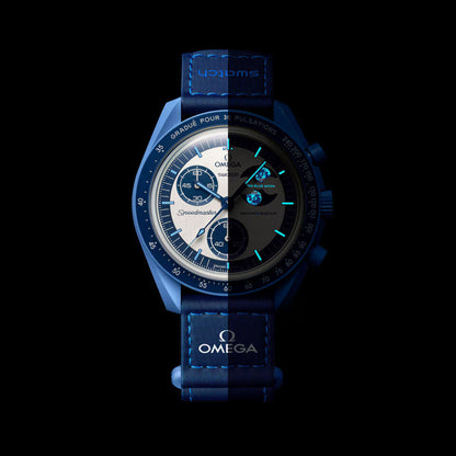 Swatch x Omega Blue & White Dial with Blue Case/Blue Strap Bioceramic Moonswatch Mission to Mercury OG-1033
