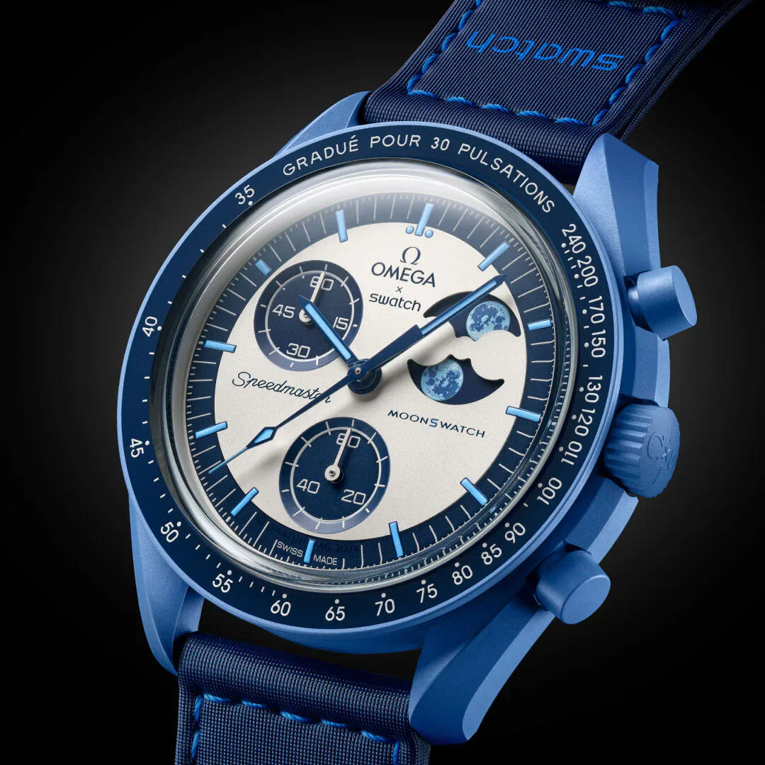 Swatch x Omega Blue & White Dial with Blue Case/Blue Strap Bioceramic Moonswatch Mission to Mercury OG-1033